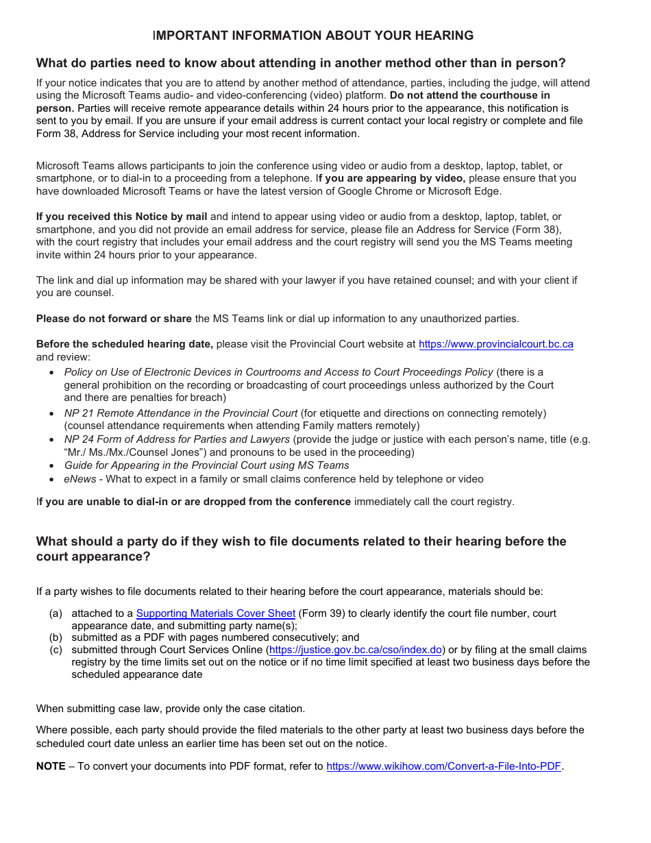 Form 5 (SCL005) Application for Default Order - British Columbia, Canada, Page 7