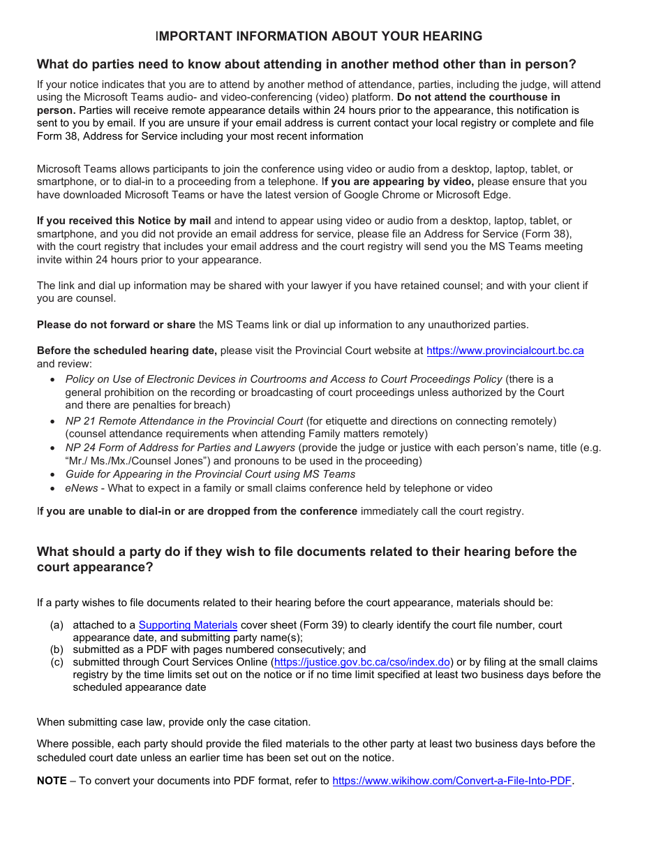 Form 36 (SCL055) Application for Exemption (Civil Resolution Tribunal) - British Columbia, Canada, Page 4