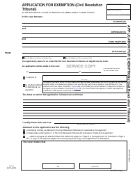 Form 36 (SCL055) Application for Exemption (Civil Resolution Tribunal) - British Columbia, Canada, Page 5