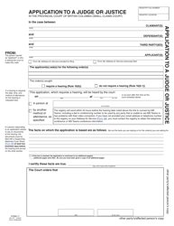 Form 17 (SCL017) Application to a Judge or Justice - British Columbia, Canada, Page 5