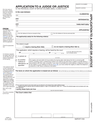 Form 17 (SCL017) Application to a Judge or Justice - British Columbia, Canada, Page 9