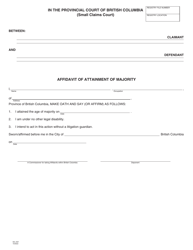 Form SCL807 Consent to Act as Litigation Guardian and Certificate of Fitness - British Columbia, Canada, Page 2