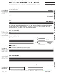 SCR Form 26 (SCL827) Mediation Compensation Order - British Columbia, Canada, Page 2