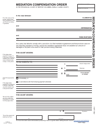 Document preview: SCR Form 26 (SCL827) Mediation Compensation Order - British Columbia, Canada
