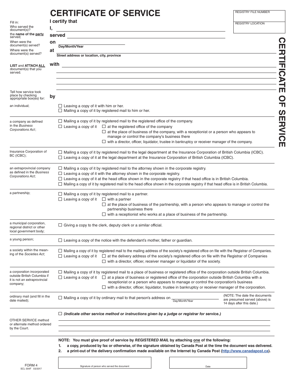 SCR Form 1 (SCL001) Notice of Claim - British Columbia, Canada, Page 6