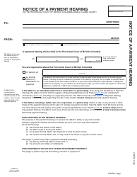 SCR Form 13 (SCL013) Notice of Payment Hearing - British Columbia, Canada, Page 4