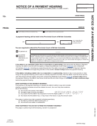 SCR Form 13 (SCL013) Notice of Payment Hearing - British Columbia, Canada, Page 6