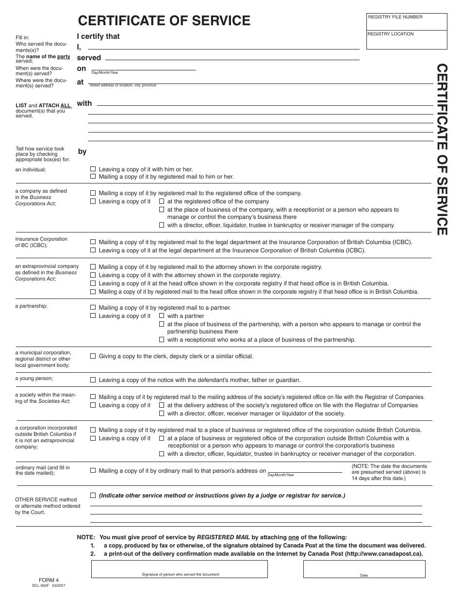 SCR Form 13 (SCL013) Notice of Payment Hearing - British Columbia, Canada, Page 7