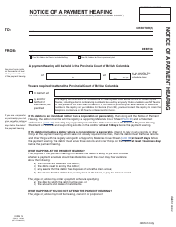 SCR Form 13 (SCL013) Notice of Payment Hearing - British Columbia, Canada, Page 8