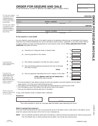 SCR Form 11 (SCL011) Order for Seizure and Sale - British Columbia, Canada, Page 11