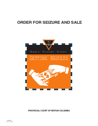 Document preview: SCR Form 11 (SCL011) Order for Seizure and Sale - British Columbia, Canada