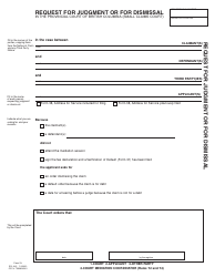 Document preview: SCR Form 23 (SCL042) Request for Judgment or for Dismissal - British Columbia, Canada