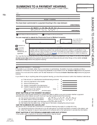 SCR Form 12 (SCL012) Summons to a Payment Hearing - British Columbia, Canada, Page 7
