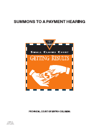 Document preview: SCR Form 12 (SCL012) Summons to a Payment Hearing - British Columbia, Canada