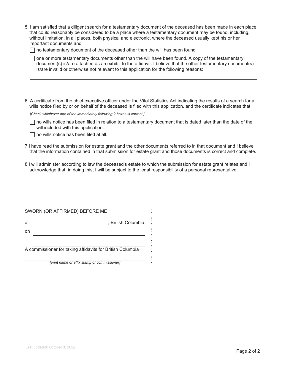 Form P6 Download Fillable PDF or Fill Online Affidavit of Applicant for ...