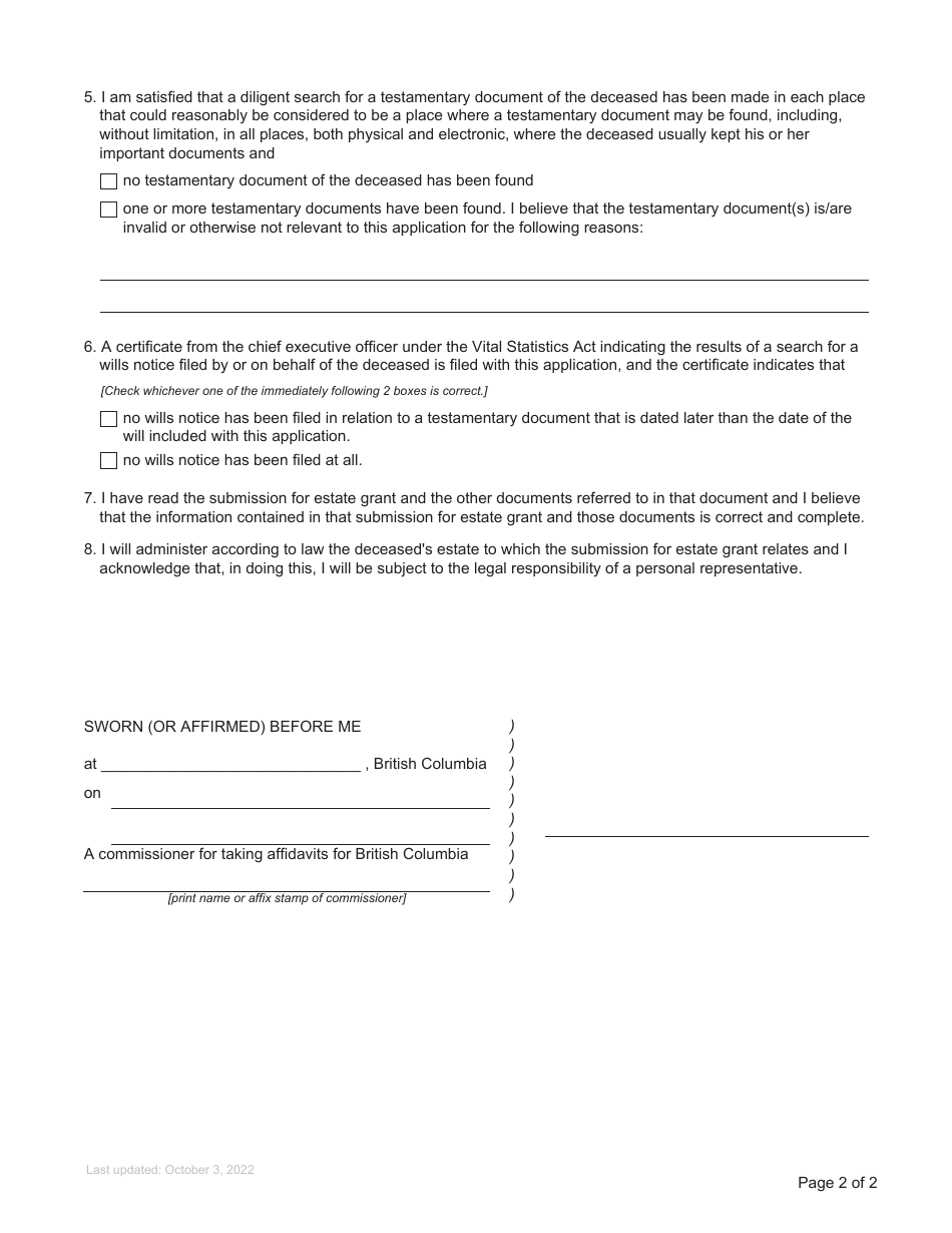 Form P7 Download Fillable PDF or Fill Online Affidavit of Applicant for ...