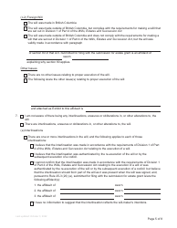 Form P4 Affidavit of Applicant for Grant of Probate or Grant of Administration With Will Annexed (Long Form) - British Columbia, Canada, Page 5