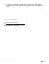 Form P4 Affidavit of Applicant for Grant of Probate or Grant of Administration With Will Annexed (Long Form) - British Columbia, Canada, Page 8