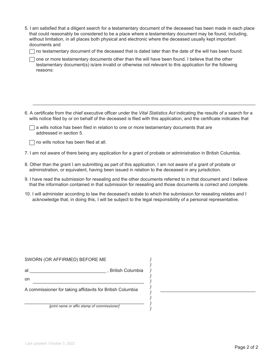 Form P23 Download Fillable PDF or Fill Online Affidavit of Applicant ...