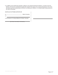 Form P10 Affidavit of Assets and Liabilities for Domiciled Estate Grant - British Columbia, Canada, Page 2