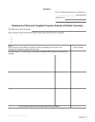 Form P10 Affidavit of Assets and Liabilities for Domiciled Estate Grant - British Columbia, Canada, Page 6