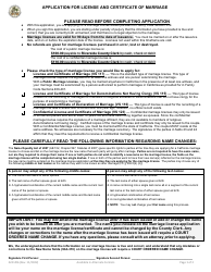 Form ACR206 Application for License and Certificate of Marriage - County of Riverside, California