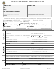 Form ACR206 Application for License and Certificate of Marriage - County of Riverside, California, Page 2