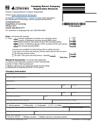 Form CC-612-002 Camping Resort Company Registration Renewal - Washington
