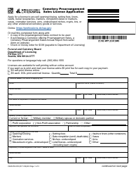 Document preview: Form CEM650-005 Cemetery Prearrangement Sales License Application - Washington
