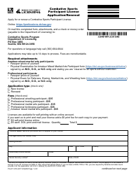 Document preview: Form PA-611-016 Combative Sports Participant License Application/Renewal - Washington