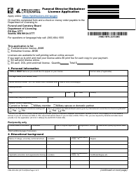 Form FDE-653-002 Funeral Director/Embalmer License Application - Washington, Page 2