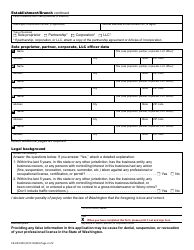 Form FE-653-009 Funeral Establishment/Branch License Application and Information Change Request - Washington, Page 2