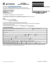 Form GEO-637-001 Geologist License Application - Washington, Page 2