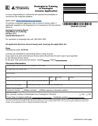 Form GEO-637-013 Geologist-In Training to Geologist License Application - Washington, Page 2