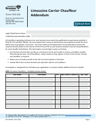 Document preview: Form BLS700 205 Limousine Carrier Chauffeur Addendum - Washington