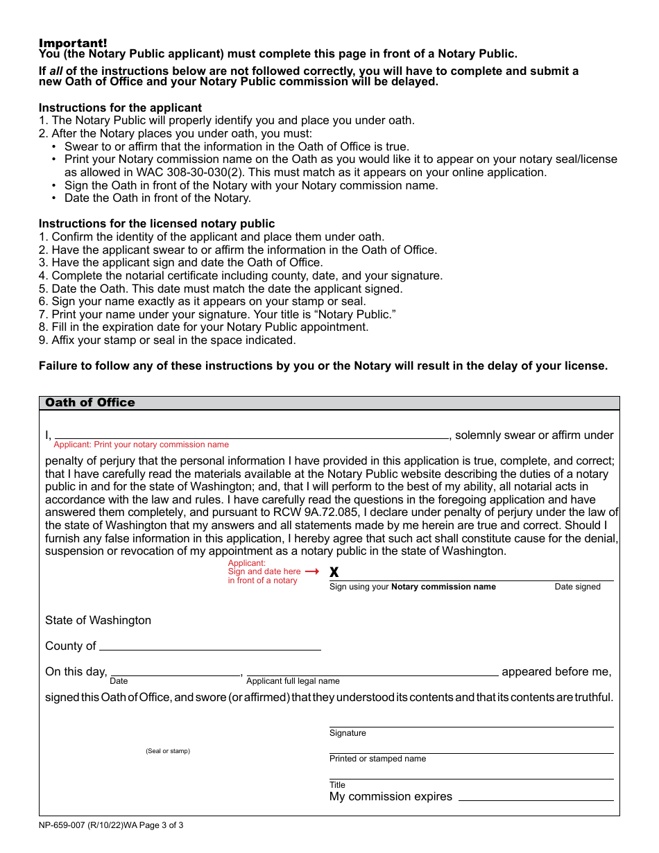 Form NP659007 Download Fillable PDF or Fill Online Notary Public