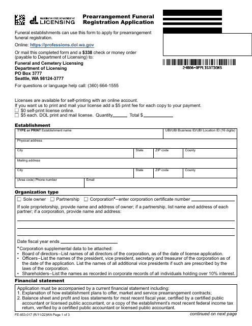 Form FE-653-017  Printable Pdf