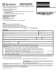 Document preview: Form CEM-650-018 Reduction Facility Operator Application - Washington
