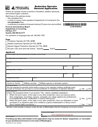 Document preview: Form CEM-650-017 Reduction Operator Renewal Application - Washington