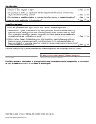 Form PA-611-002 Theatrical Wrestling School License Application/Renewal - Washington, Page 2