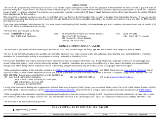 BES Form 218 Supplemental Nutrition Assistance Program (Snap) Employment &amp; Training (Snap E&amp;t) Activity Log - New Hampshire, Page 2