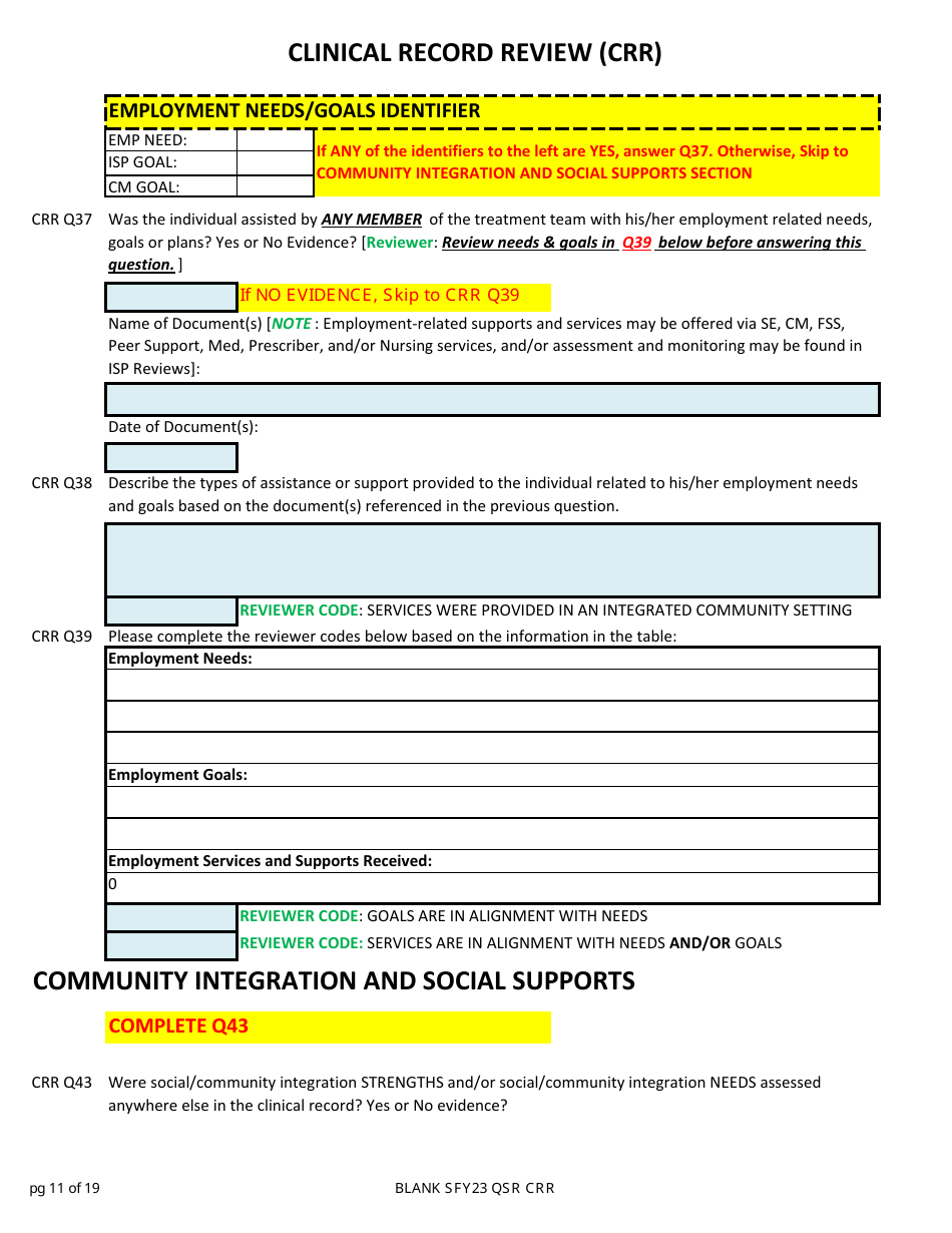 Clinical Record Review (Crr) - New Hampshire, Page 11