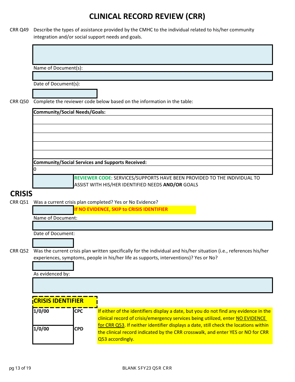 Clinical Record Review (Crr) - New Hampshire, Page 13