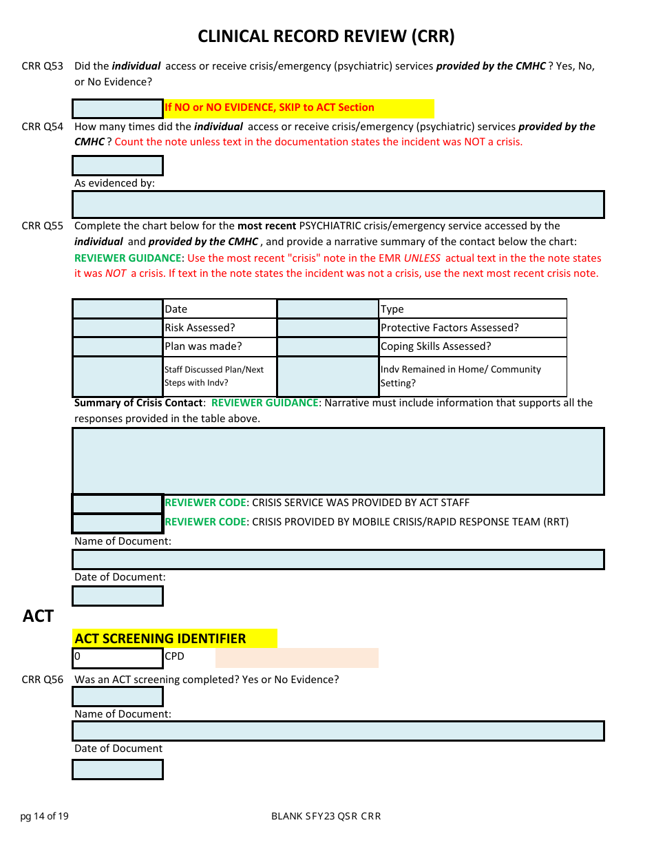 Clinical Record Review (Crr) - New Hampshire, Page 14