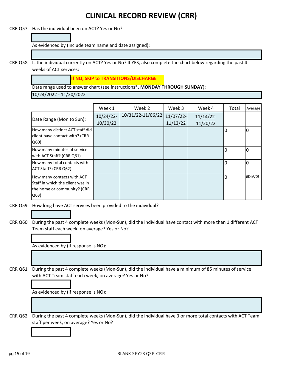 Clinical Record Review (Crr) - New Hampshire, Page 15