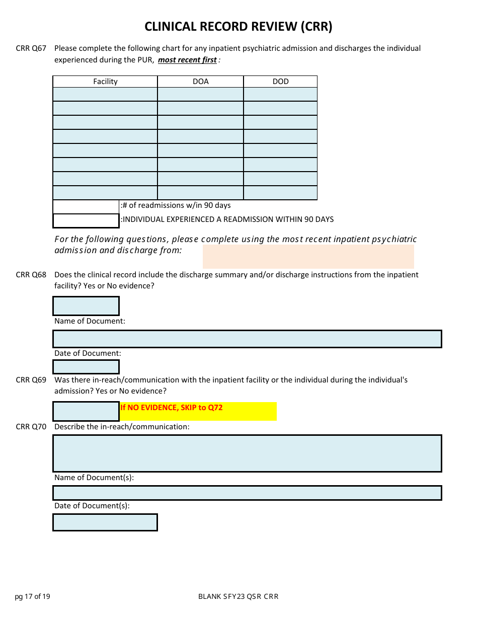 Clinical Record Review (Crr) - New Hampshire, Page 17
