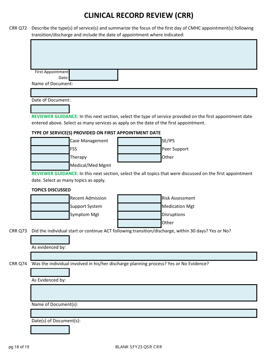 Clinical Record Review (Crr) - New Hampshire, Page 18