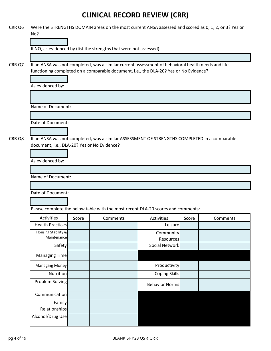 Clinical Record Review (Crr) - New Hampshire, Page 4