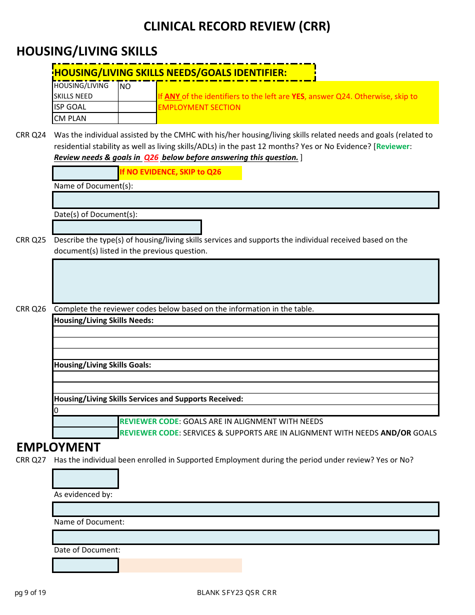 Clinical Record Review (Crr) - New Hampshire, Page 9