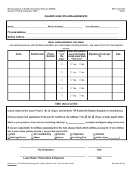 Document preview: BFA Form 768 Shared Shelter Arrangements - New Hampshire